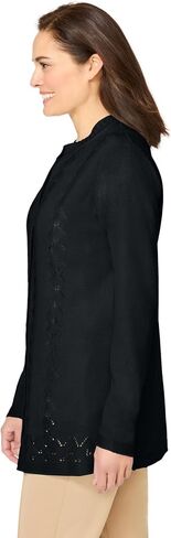 Woman Within Plus Size Zip Front Shaker Cardigan in Saudi Arabia