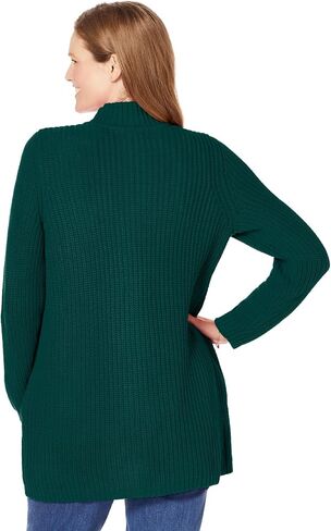 Woman Within Plus Size Zip Front Shaker Cardigan in Saudi Arabia