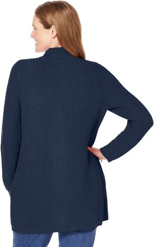 Woman Within Plus Size Zip Front Shaker Cardigan in Saudi Arabia