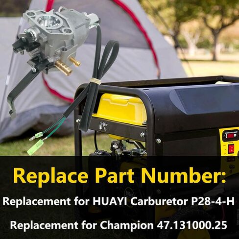 P28-4-H Carburetor Carb,Compatible with Dual Fuel Generator Champion 420CC 100296 71530 439CC 100165,Replacement for Huayi Carb Replacement for Champion 47.131000.28 9375W 7500w in Saudi Arabia