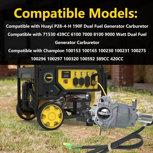 P28-4-H Carburetor Carb,Compatible with Dual Fuel Generator Champion 420CC 100296 71530 439CC 100165,Replacement for Huayi Carb Replacement for Champion 47.131000.28 9375W 7500w in Saudi Arabia