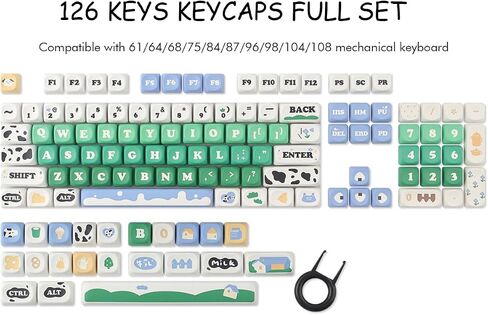 PBT Keycaps 126 Keys MOA Profile Cute Keycap Rainbow Candy Keycaps in Kuwait
