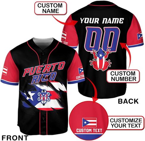Custom Puerto Rico Shirt, Puerto Rico Jersey Baseball, Puerto Rico Jerseys for Men, Puerto Rico Baseball Jersey in Saudi Arabia