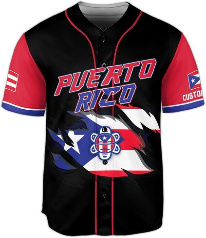 Custom Puerto Rico Shirt, Puerto Rico Jersey Baseball, Puerto Rico Jerseys for Men, Puerto Rico Baseball Jersey in Saudi Arabia