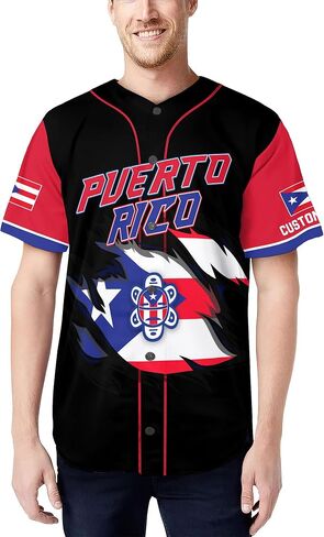 Custom Puerto Rico Shirt, Puerto Rico Jersey Baseball, Puerto Rico Jerseys for Men, Puerto Rico Baseball Jersey in Saudi Arabia