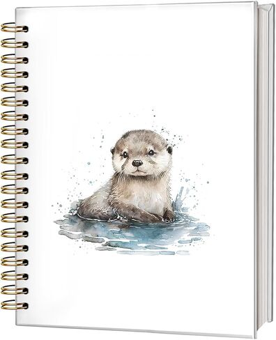 Baby Otter Cute Notebook Journal, Sea Otter Gifts, Cute Notebooks for Women Girls Otter Lovers, College Ruled Hardcover Spiral Notebook Journal for Work Notes Journaling 5.5x8.3 in Kuwait