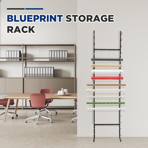 Gisafai Wall Mount Blueprint Storage Rack Hanging Finyl File File Poster Display Rack Rack Print Print Blueprint حامل لتنظيم الخطة (44 × 21 × 11 بوصة) in Kuwait