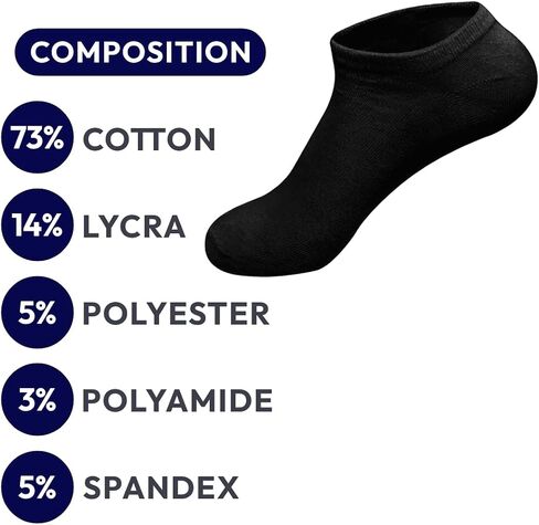 10-Pack Unisex Short Cotton Socks, Assorted Colors, Invisible Design, Polyamide Blend for Comfort in Saudi Arabia