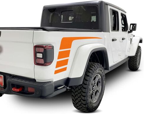 شريط سرير جانبي بريسوت فينيل شارات أدوات التفاف المتوافقة مع وتناسب جيب جرامل 2019 2020 2021 - برتقالي غير لامع in Kuwait
