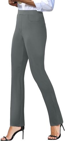 Keriffe Women's Yoga Dress Dress Bants High Phected Strained Leg Work Work Office Office Slacks 4 Mobicets in Kuwait