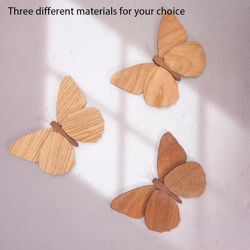 2 Pack Handmade Wooden Butterfly Wall Art Hanging Decor Butterflies Wall Art Hanging Sculpture for Bedroom Bathroom Living Room Butterfly Home Decoration for Kids Baby Nursery Room Decor (Beige) in Saudi Arabia