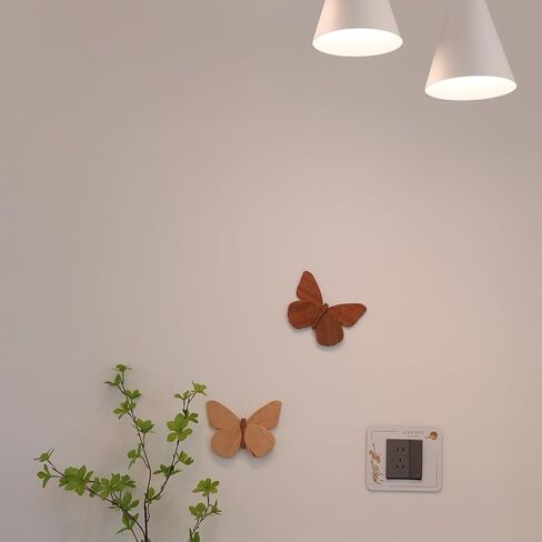 2 Pack Handmade Wooden Butterfly Wall Art Hanging Decor Butterflies Wall Art Hanging Sculpture for Bedroom Bathroom Living Room Butterfly Home Decoration for Kids Baby Nursery Room Decor (Beige) in Saudi Arabia