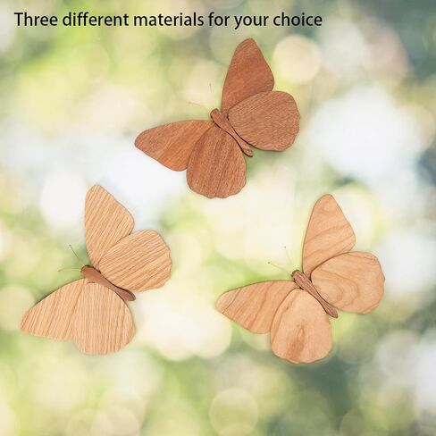 2 Pack Handmade Wooden Butterfly Wall Art Hanging Decor Butterflies Wall Art Hanging Sculpture for Bedroom Bathroom Living Room Butterfly Home Decoration for Kids Baby Nursery Room Decor (Beige) in Saudi Arabia