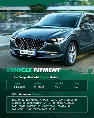 مروحة تبريد المبرد Scitoo متوافقة مع 2007-2018 لتويوتا ياريس in Saudi Arabia