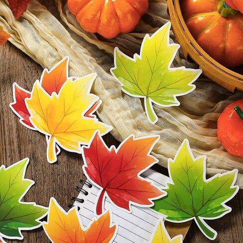 Geyee 108 Pcs Leaf Cutouts Paper Fall Maple Leaves Cut Outs Watercolor Classroom Bulletin Board Decorations Autumn Die Cut for Teachers Kids DIY Craft in Saudi Arabia