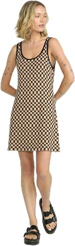 Volcom Women's Stoneway Bodycon Mini Stretchy Knit Fabric, Asymmetric Scoop Neckline – Edgy & Chic Night Out Dress in Saudi Arabia