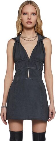 Dolls Kill Chord Backless Hooded Dress by Darker WAVS – Edgy Open-Back Mini Dress with Adjustable Ties & Hood in Saudi Arabia