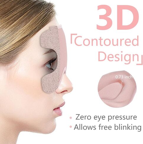 Sleep Mask 100% Light Blocking Eye Mask for Sleeping 3D Memory Foam Eye Covers with Adjustable Strap Night Blindfold for Women Pink in Saudi Arabia