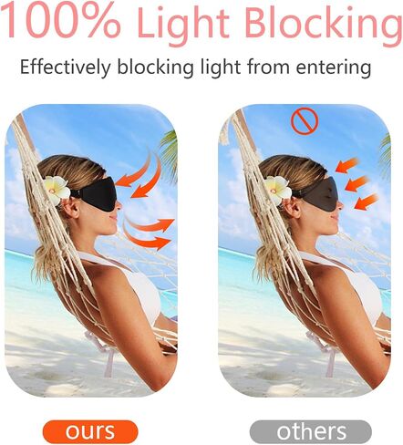 Sleep Mask 100% Light Blocking Eye Mask for Sleeping 3D Memory Foam Eye Covers with Adjustable Strap Night Blindfold for Women Pink in Saudi Arabia