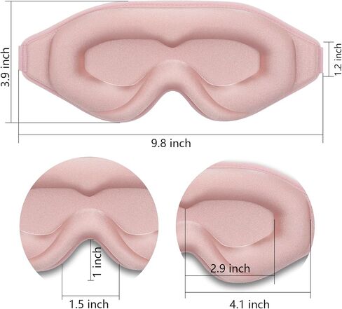 Sleep Mask 100% Light Blocking Eye Mask for Sleeping 3D Memory Foam Eye Covers with Adjustable Strap Night Blindfold for Women Pink in Saudi Arabia