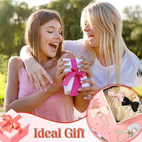 Bow keychain pink bow charm pearl wristlet keyring keyring keykain for women rase bag Charm in Saudi Arabia