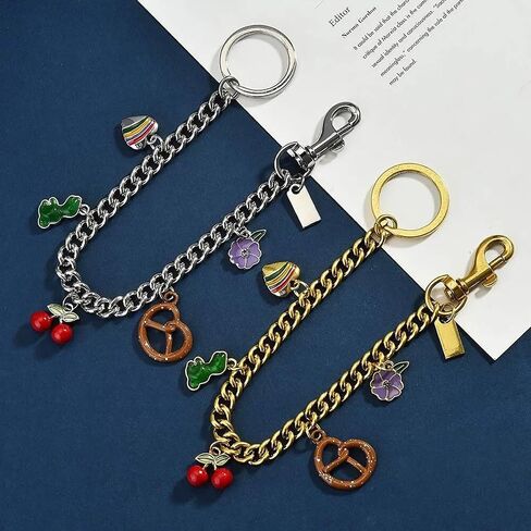 Gold Purse Chain - 12 Inch Chain Bag Charm with Cute Cherry Pendant, Handbag Accessories for Women in Saudi Arabia