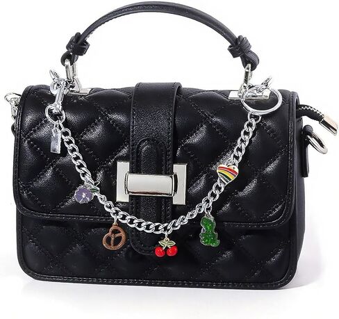Gold Purse Chain - 12 Inch Chain Bag Charm with Cute Cherry Pendant, Handbag Accessories for Women in Saudi Arabia
