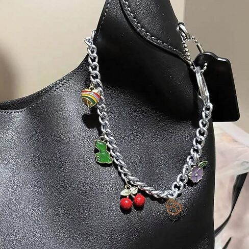Gold Purse Chain - 12 Inch Chain Bag Charm with Cute Cherry Pendant, Handbag Accessories for Women in Saudi Arabia