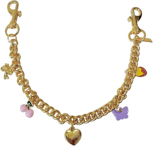 Gold Purse Chain - 12 Inch Chain Bag Charm with Cute Cherry Pendant, Handbag Accessories for Women in Saudi Arabia