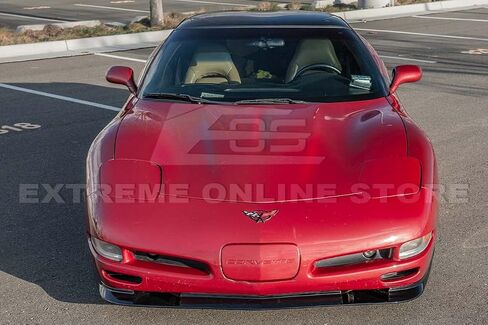 استبدال لعام 1997-2004 شيفروليه كورفيت C5 جميع النماذج | ZR1 Styled Style الأمامي الوفير الخائن والتنانير الجانبية زوج لوحة التمديد لوحة (ABS البلاستيك - مطلية لامعة أسود) in Saudi Arabia