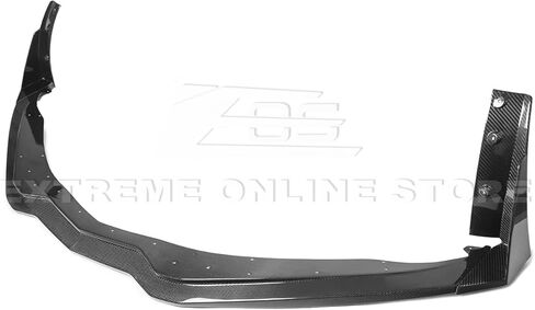 Replacement for 2014-2019 Corvette C7 All Models | Z06 Stage 3 Front Bumper Lip Splitter with Side Extension Winglets Pair (ABS Plastic - Painted Carbon Flash Metallic) in Kuwait
