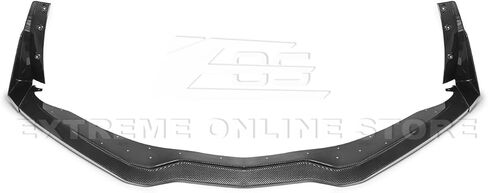 Replacement for 2014-2019 Corvette C7 All Models | Z06 Stage 3 Front Bumper Lip Splitter with Side Extension Winglets Pair (ABS Plastic - Painted Carbon Flash Metallic) in Kuwait