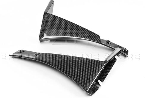 Replacement for 2014-2019 Corvette C7 All Models | Z06 Stage 3 Front Bumper Lip Splitter with Side Extension Winglets Pair (ABS Plastic - Painted Carbon Flash Metallic) in Kuwait