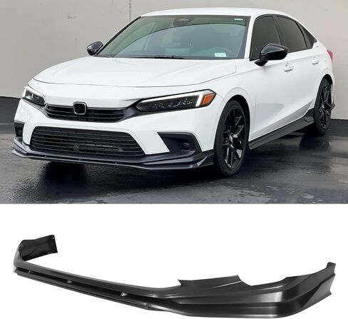 FREEMOTOR802 Compatible with 2022-2024 Honda Civic 11th Gen Sedan & Hatchback 4-Door Front Bumper Lip, Front Bumper Lower Lip Spoiler BodyKit Unpainted Black PP - Polypropylene in Saudi Arabia