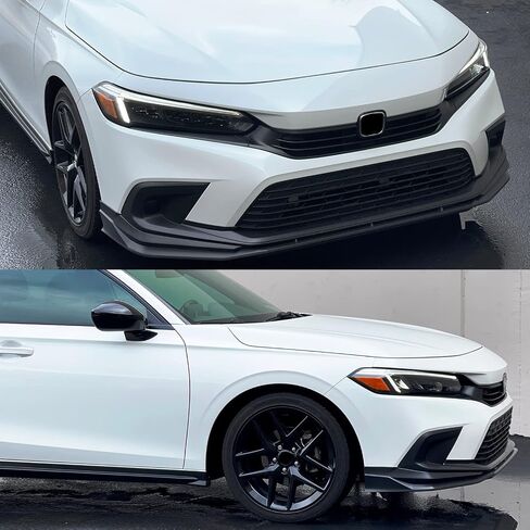 FREEMOTOR802 Compatible with 2022-2024 Honda Civic 11th Gen Sedan & Hatchback 4-Door Front Bumper Lip, Front Bumper Lower Lip Spoiler BodyKit Unpainted Black PP - Polypropylene in Saudi Arabia