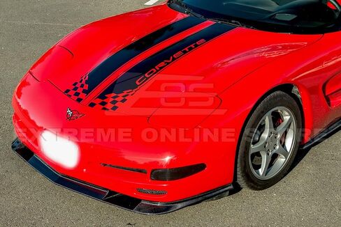 استبدال لعام 1997-2004 شيفروليه كورفيت C5 جميع النماذج | ZR1 Styled Style الأمامي الوفير الخائن والتنانير الجانبية زوج لوحة التمديد لوحة (ABS البلاستيك - مطلية لامعة أسود) in Kuwait