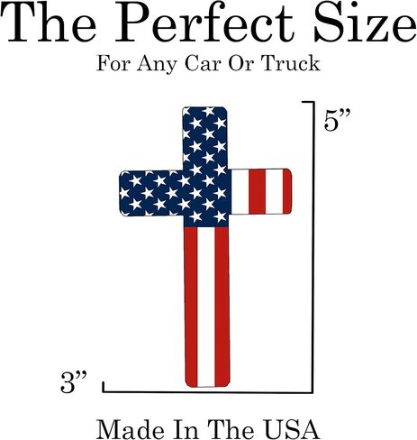 Flag Cross US United States of America USA Car Truck Window Decal Sticker Patriotic Auto Bumper Vinyl for Car Truck Patriotic Religious (5 Inch) in Saudi Arabia