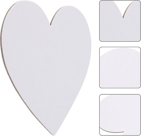 exceart 8pcs canvas رسم لوحة لوحة لوحة قماش لوحة لوحة لوحة على شكل قلب لوحة القماش القماش لوحة القلب لفنان رسم لوحة فارغة طلاء الطالب الخشب ، 15x15cm in Saudi Arabia