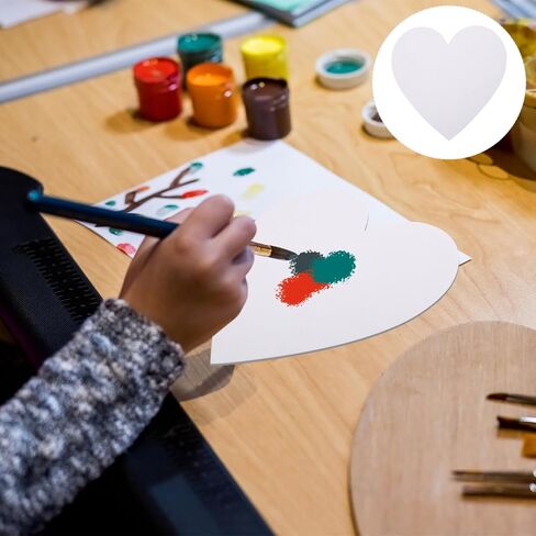 exceart 8pcs canvas رسم لوحة لوحة لوحة قماش لوحة لوحة لوحة على شكل قلب لوحة القماش القماش لوحة القلب لفنان رسم لوحة فارغة طلاء الطالب الخشب ، 15x15cm in Saudi Arabia