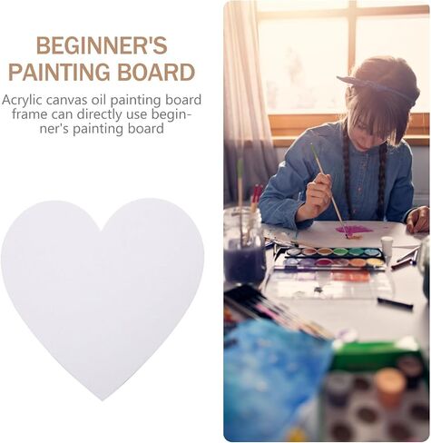 exceart 8pcs canvas رسم لوحة لوحة لوحة قماش لوحة لوحة لوحة على شكل قلب لوحة القماش القماش لوحة القلب لفنان رسم لوحة فارغة طلاء الطالب الخشب ، 15x15cm in Saudi Arabia