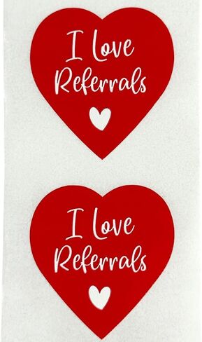 Heart Shaped I Love Referrals Stickers - Great Real Estate Agents and Sales Supplies (Large Heart, I Love Referrals - Red) in Kuwait