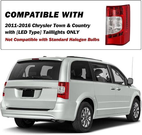 LED Tail Lights Assembly Compatible with 2011-2020 Dodge Grand Caravan OE Replacement Taillights Brake Rear Lights Left/Driver Side-LH in Kuwait