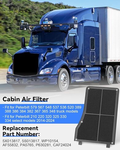 Cabin Air Filter Fit for Peterbilt 389 388 579 567 367 365 337 330 Trucks 2013-2023 Select Models ، replive 5x013817 5S013817 WP10154 PA5765 AF55832 CAF24024 in Saudi Arabia