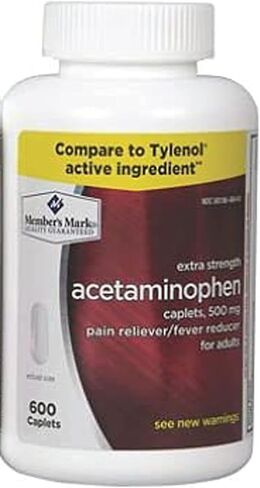 Acetaminophen Generic 500 mg Extra Strength - 600 Caplets in Saudi Arabia