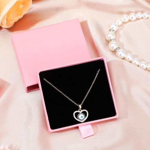 2Pack Jewelry Gift Box for Bracelet Necklace, Cardboard Jewelry Bracelet Boxes for Earrings Ring Bracelets Necklaces Jewelry Valentine's Day (3.1x3.1x0.7 Inch, Pink) in Saudi Arabia