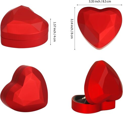 LETURE Heart-Shaped LED Earring Jewelry Gift Box, Earring Stud Pendant Necklace Holder Display Case for Wedding Anniversary Engagements Ceremonies Birthdays for Women Girlfriend (Pink) in Saudi Arabia