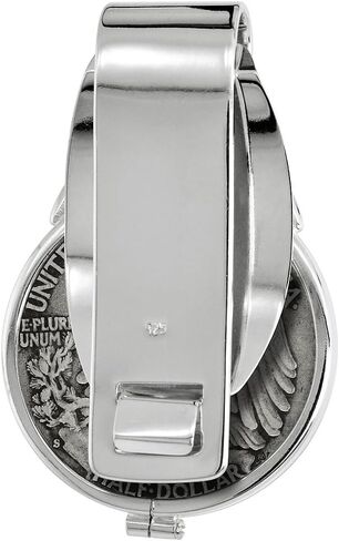 Sterling Silver Half Dollar Money Clip Spring Back with Genuine Coin in Saudi Arabia