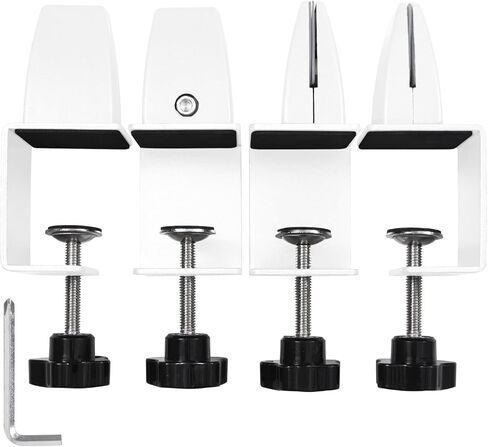 Desk Partition Clamp,Metal Clip For Desktop Divider,Sneeze Guard Holder On Desk,Adjustable Desk Divider Support Clamps For 0.1 to 1 Inch Thick Panels,4-Pack,Black in Kuwait