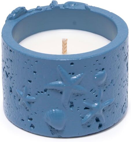 Hodao Oceanic Serenity Handcrafted Aromatherapy Box with Candle & Decor – Beach Rock Sculpture with Sea Turtle, Seashells, for Home, Bathroom, Yoga Room Decor (Blue-Seahorse) in Saudi Arabia