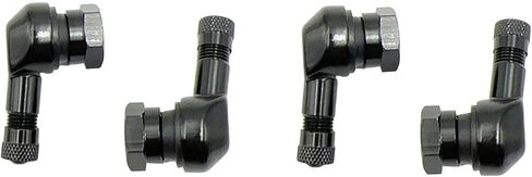 4pcs 90 Degree Black Motorcycle Tire Valve Stems Install Diameter 10-11.3mm Rim Wheel Tubeless Angle Air Stem Compatible with Harley Davidson BMW Honda Kawasaki Suzuk Triumph Bike in Saudi Arabia